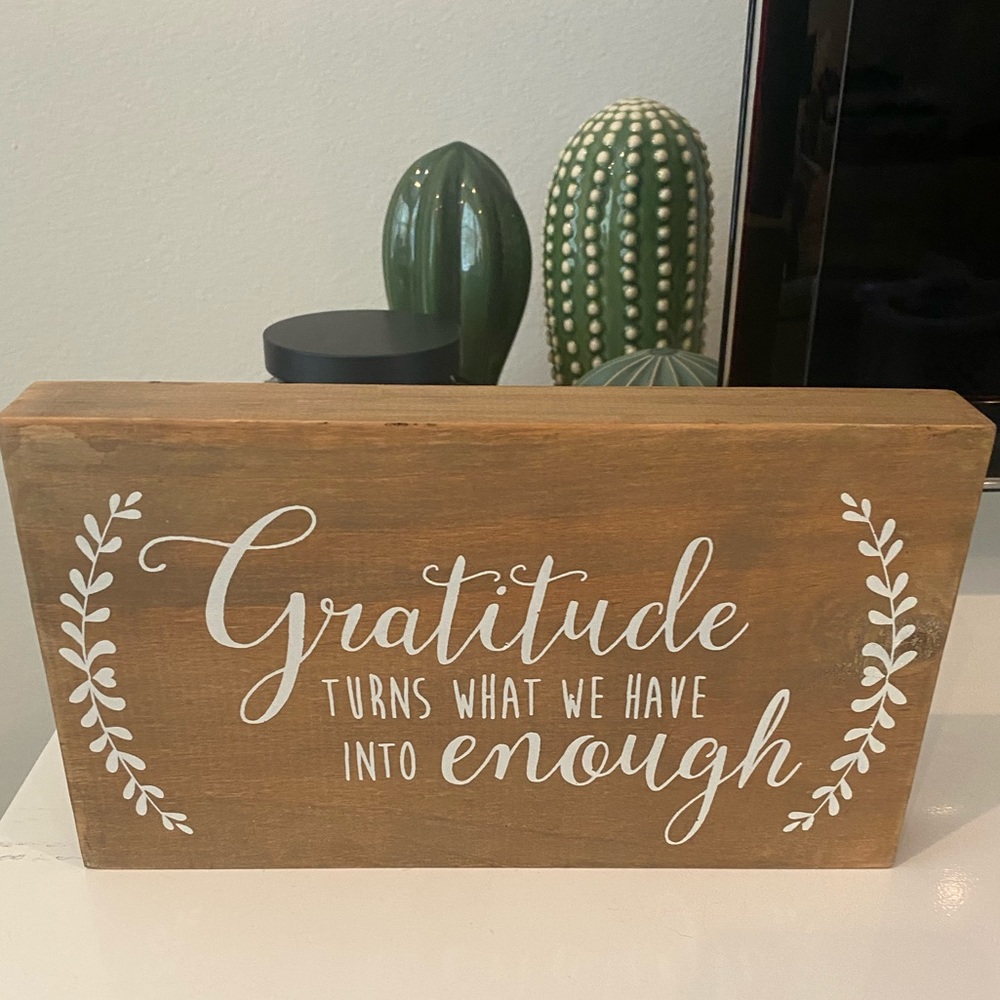 NWT Hobby lobby Gratitude turns what we have into enough sign